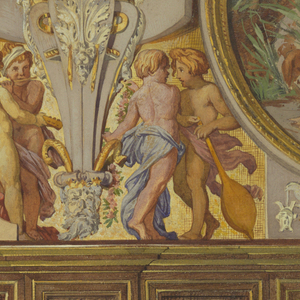 Drawing, Section of wall, Gallery Francis I, Palace of Fontainebleau, France, ca. 1885