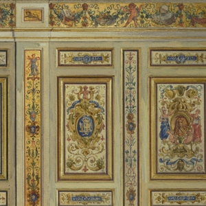 Drawing, Section of wall, Guard Room, Palace of Fontainebleau, ca. 1885