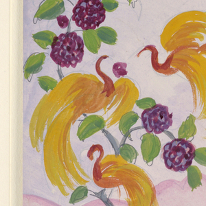 Drawing, Design for a Screen: Tropical Birds, ca. 1920
