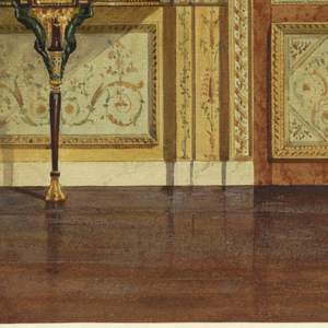 Drawing, Section of wall, bedroom of Marie Antoinette, Palace of Fontainebleau, France, ca. 1885