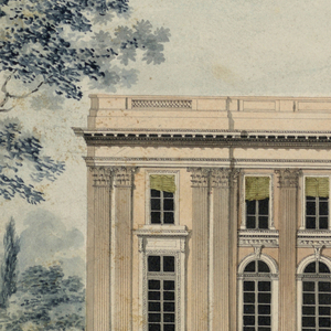 Drawing, View of an English Palladian country house in a park, ca. 1815