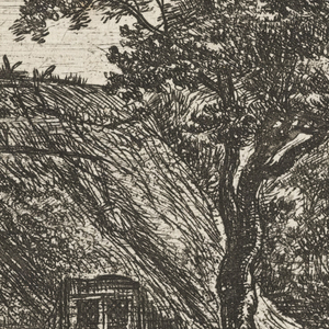 Print, Thatched Cottage by a Swamp in Evening Light, ca. 1650