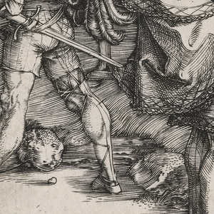 Print, Five Lansquenets and an Oriental on Horseback, 1495–96