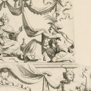 Print, Fan leaves, Fifth and sixth plates of the set, "Divers Desseins de grands Eventails, Encrans, et autres Ornamens, inventés et gravés par Nicolas Loire", ca. 1670