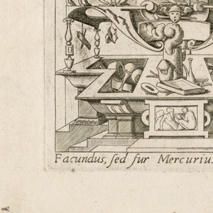 Print, Grotesque with Deities. Plate 13 “Mercury,” 2nd state
