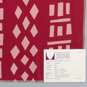 Textile Sample, Treads, 1962