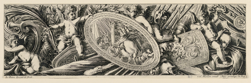 Print, Frieze: Trophies of Arms and Putti