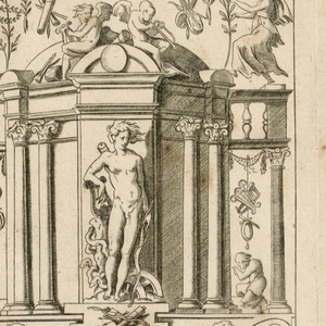 Print, Grotesque with Deities. Plate 11 “Apollo,” 2nd state