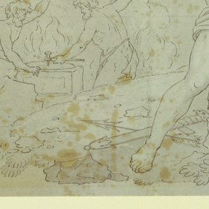 Drawing, Cartoon for Cotton Printing: Les Quatre Elements, 1810–20