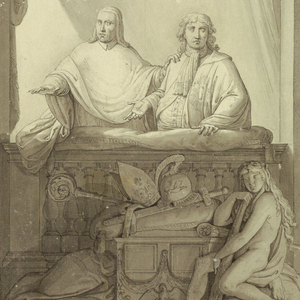 Drawing, A Sepulchral Monument of Henry Cardinal York (1725-1807) and Charles Edward Stuart, the "Young Pretender" (1720-1788), ca. 1818