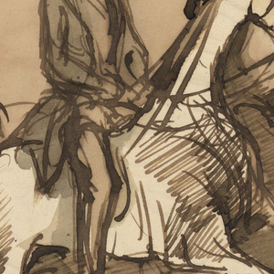 Drawing, Men on Horseback, ca. 1860