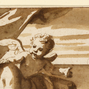 Drawing, Study for an Overdoor Painting, Ariadne Viewing the Approach of Bacchus
