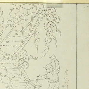 Drawing, Sketch for a cartoon for cotton printing:The Arts [Les Arts], possibly 1815–20