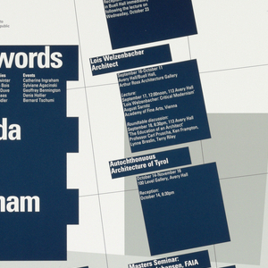 Poster, "Fall 1993" poster for Columbia School of Architecture lecture series, ca. 1993