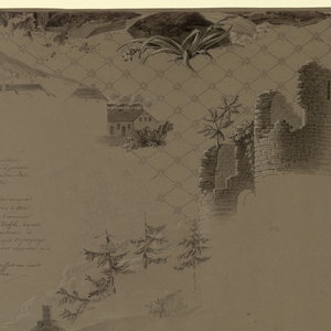 Drawing, Fragment of an unfinished cartoon for cotton printing: Hunting and Fishing [La Chasse et La Pêche], 1810 or 1818