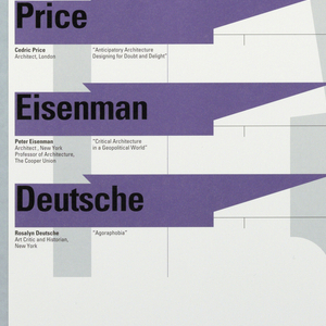 Poster, "Fall 1995" poster for Coumbia School of Architecture lecture series, ca. 1995