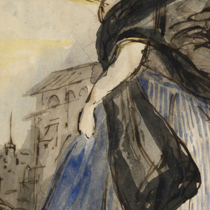 Drawing, In a Spanish Town, 1847–56