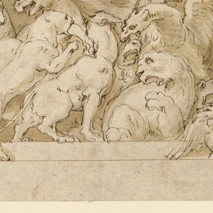 Drawing, Frieze, Combat of Animals, 1563–68