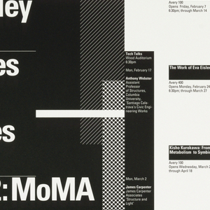 Poster, "Spring 1992" poster for Columbia School of Architecture lecture series, ca. 1992