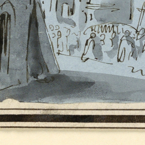 Drawing, Stage Design, Street with Procession, early 19th century