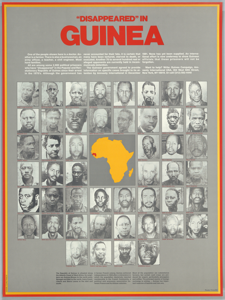 Poster, "Disappeared" in Guinea