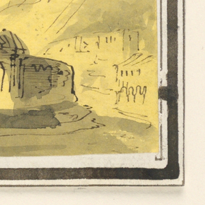 Drawing, Stage Design, Town in Landscape, early 19th century