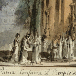 Drawing, Design for Setting Consecration of Antique Temple, early 19th century