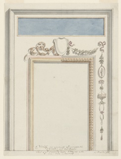 Drawing, Design for a mirror, for General Charles-Daniel de Meuron, at Neuchatel