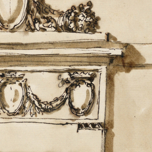Drawing, Doorcase for a poor house