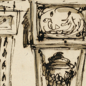 Drawing, Cabinet and pedestal