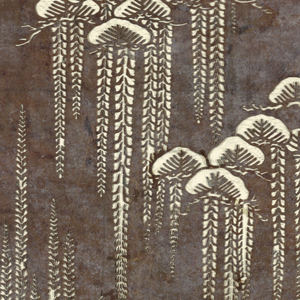 Stencil, Pine Trees and Wisteria