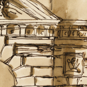 Drawing, Town gate
