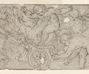 Drawing, A Pageant of Bacchantic Children
