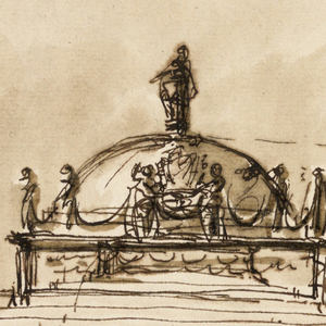 Drawing, Design for an architectural structure