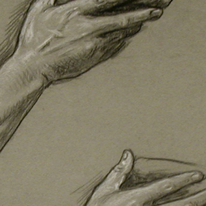 Drawing, Details of two male arms, ca. 1885