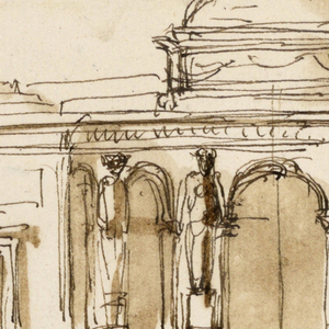 Drawing, Five designs for various structures for a villa