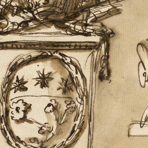 Drawing, Coat of arms of Pope Pius VI