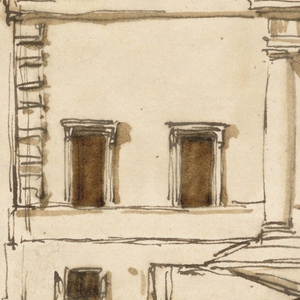 Drawing, Elevation of a villa