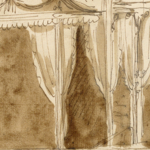 Drawing, Two bed alcoves
