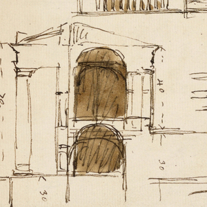 Drawing, Five mausoleums