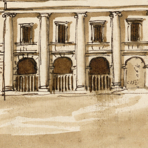 Drawing, Elevation of a town mansion