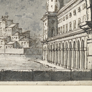 Drawing, Stage Design for the Opera "La Straniera", early 19th century