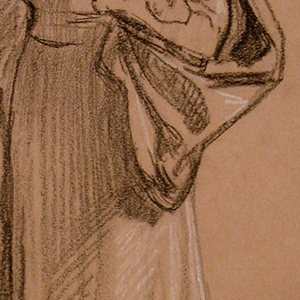 Drawing, study for figure in "Wedding Procession", ca. 1872