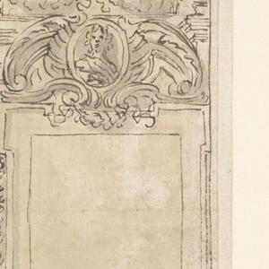 Drawing, Painted decoration of a wall devised by Antonio Basoli, ca. 1750