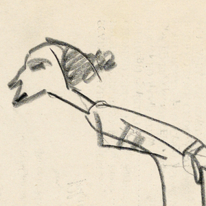 Drawing, Thin Woman Leaning Forwar, 1943