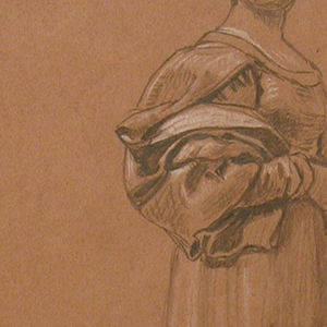 Drawing, Study for a costumed female figure, ca. 1890