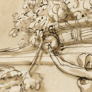 Drawing, Crest of a chair