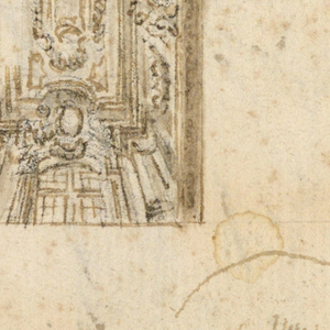 Drawing, Design for Ceiling and Profile Head; Verso: Moses with the Tablets of the Law, 18th century