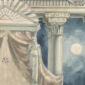 Drawing, Stage Design, Altar in Egyptian Temple, ca. 1825