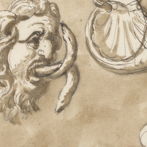 Drawing, Four doorknobs